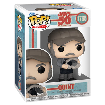 Funko Pop! Movies Jaws Quint figure packaging Jaws 50th Anniversary Collectible Bobble Head Figurines by Funko Pop! Movies